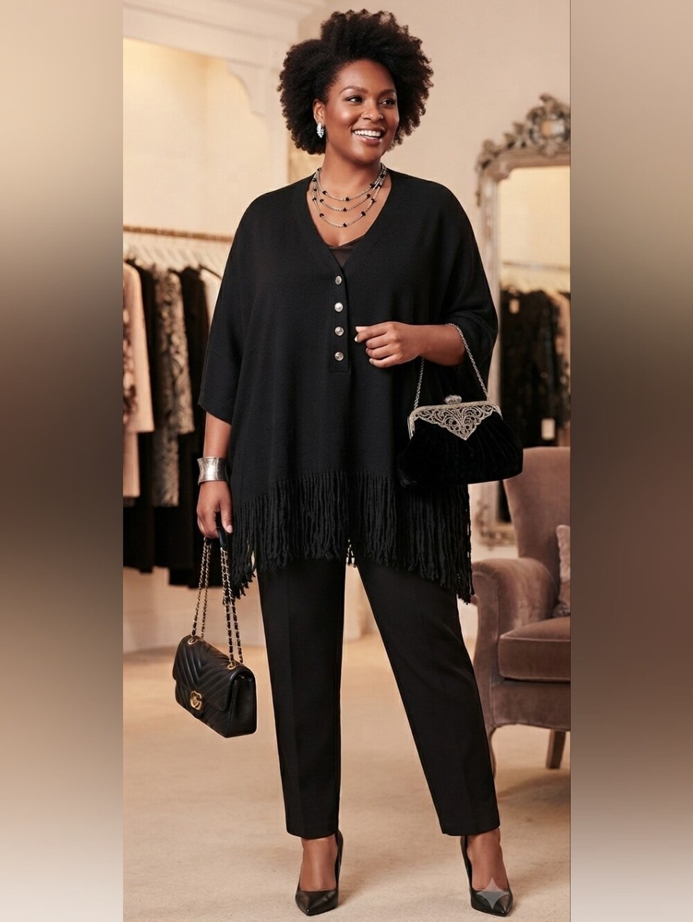 Patti LaBelle Fringed Poncho